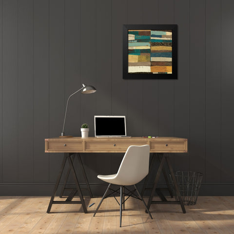Eileen V Blue Black Modern Wood Framed Art Print by Warrick, Cheryl