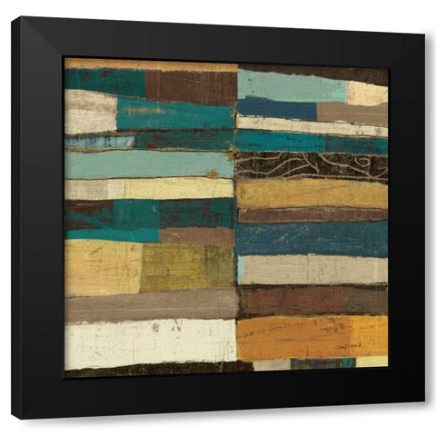 Eileen V Blue Black Modern Wood Framed Art Print with Double Matting by Warrick, Cheryl