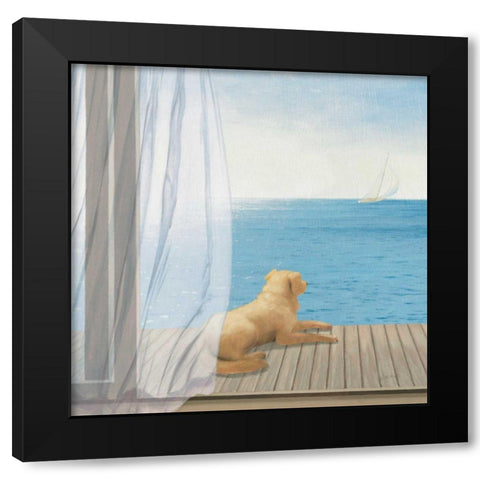 Blue Breeze II Black Modern Wood Framed Art Print with Double Matting by Wiens, James
