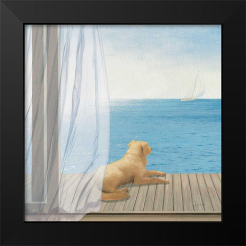 Blue Breeze II Black Modern Wood Framed Art Print by Wiens, James