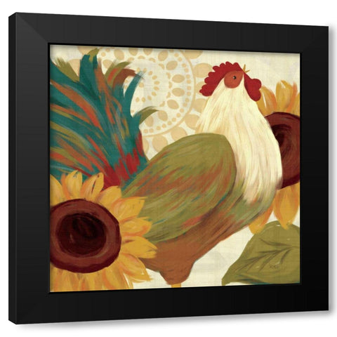 Spice Roosters I Black Modern Wood Framed Art Print with Double Matting by Charron, Veronique