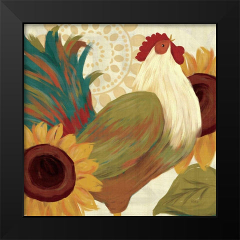 Spice Roosters I Black Modern Wood Framed Art Print by Charron, Veronique
