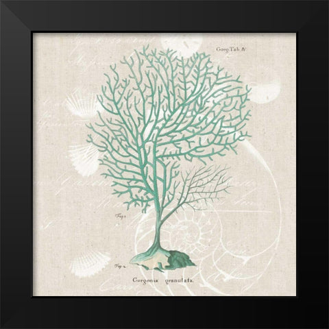 Gorgonia Granulata Black Modern Wood Framed Art Print by Wild Apple Portfolio