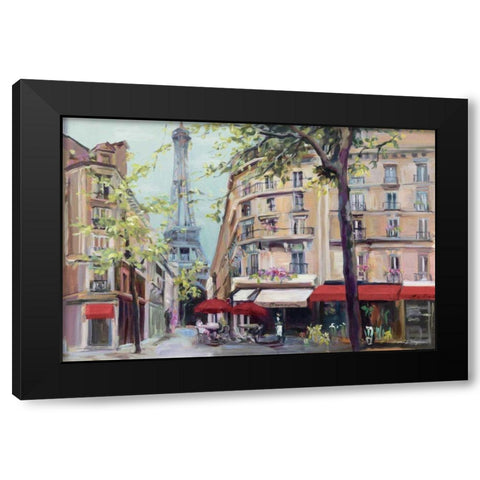 Springtime in Paris Black Modern Wood Framed Art Print with Double Matting by Hageman, Marilyn