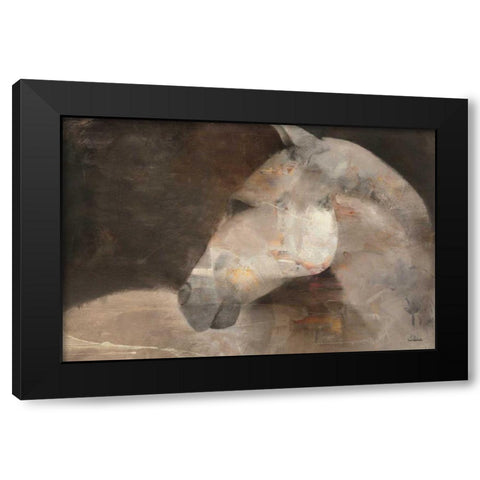 Looking Back Black Modern Wood Framed Art Print with Double Matting by Hristova, Albena