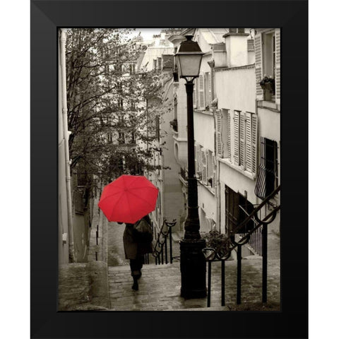 Paris Stroll II Black Modern Wood Framed Art Print by Schlabach, Sue