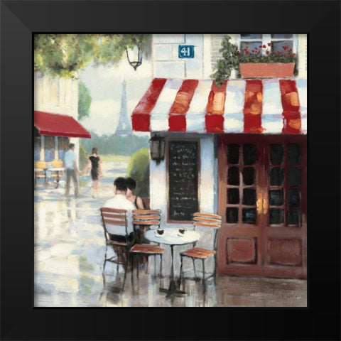 Relaxing at the Cafe II Black Modern Wood Framed Art Print by Wiens, James