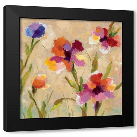 Bold Bright Flowers III Black Modern Wood Framed Art Print by Vassileva, Silvia