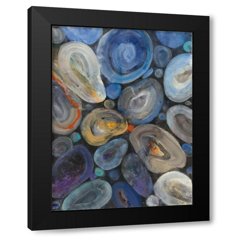 Stone Circle I Black Modern Wood Framed Art Print with Double Matting by Hristova, Albena