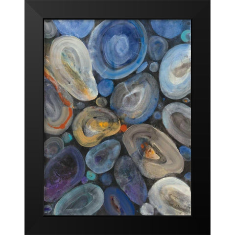 Stone Circle I Black Modern Wood Framed Art Print by Hristova, Albena