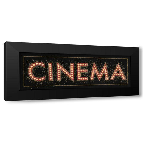 Cinema Marquee Black Modern Wood Framed Art Print with Double Matting by Wiens, James