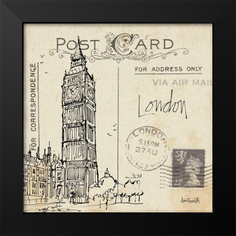 Postcard Sketches II Black Modern Wood Framed Art Print by Tavoletti, Anne