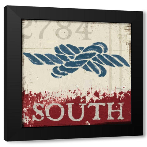 Nautical II Red Black Modern Wood Framed Art Print with Double Matting by Wellington Studio