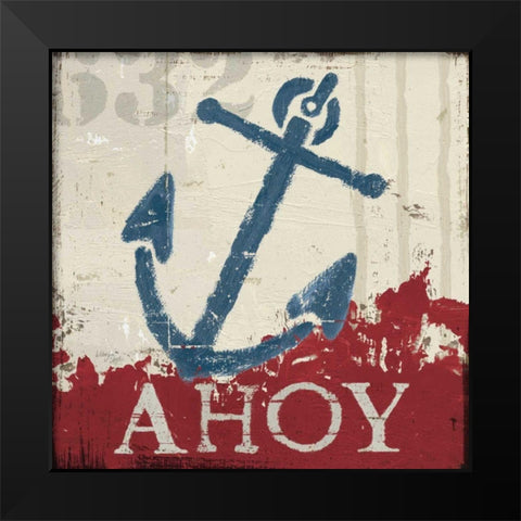 Nautical IV Red Black Modern Wood Framed Art Print by Wellington Studio