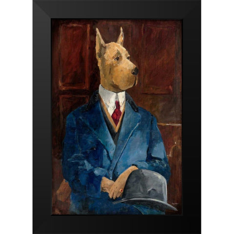 Inspector Dogleash Black Modern Wood Framed Art Print by Tillmon, Avery