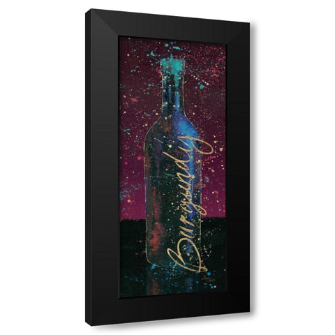 Wine Splash Dark V Black Modern Wood Framed Art Print with Double Matting by Wellington Studio
