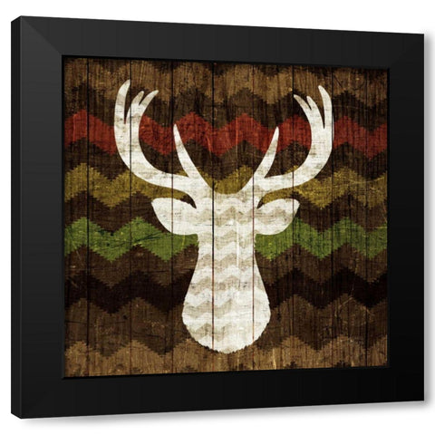 Southwest Lodge - Deer II Black Modern Wood Framed Art Print by Mullan, Michael