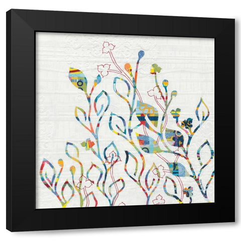 Rainbow Vines with Flowers Black Modern Wood Framed Art Print with Double Matting by Ferguson, Kathy