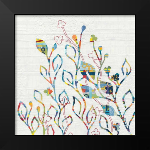 Rainbow Vines with Flowers Black Modern Wood Framed Art Print by Ferguson, Kathy