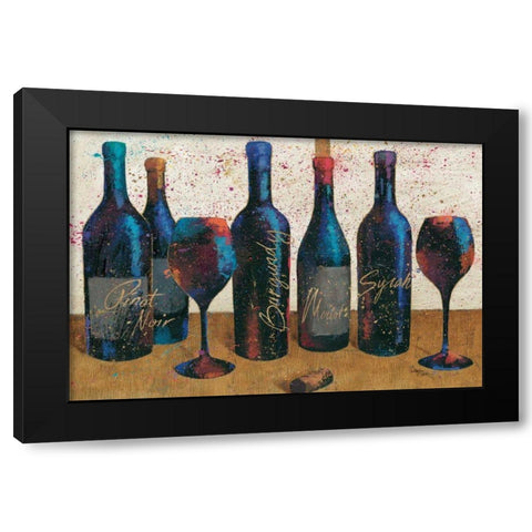 Wine Splash Light I Black Modern Wood Framed Art Print with Double Matting by Wellington Studio
