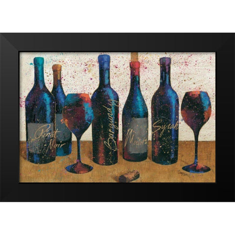 Wine Splash Light I Black Modern Wood Framed Art Print by Wellington Studio