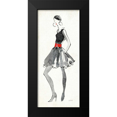 Red Flair I Black Modern Wood Framed Art Print by Tavoletti, Anne