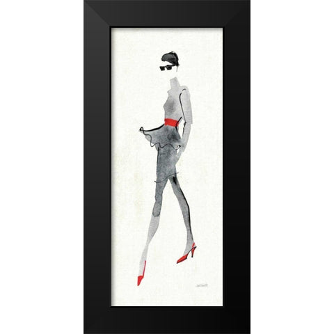 Red Flair II Black Modern Wood Framed Art Print by Tavoletti, Anne