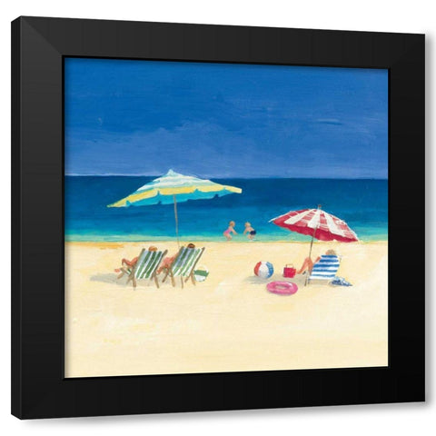 Day at the Beach Sq IV Black Modern Wood Framed Art Print with Double Matting by Tillmon, Avery