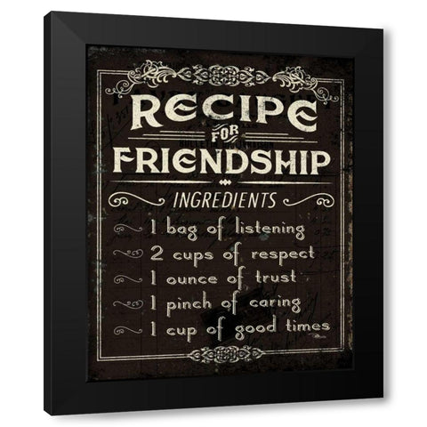 Life Recipes III Black Modern Wood Framed Art Print with Double Matting by Pela Studio