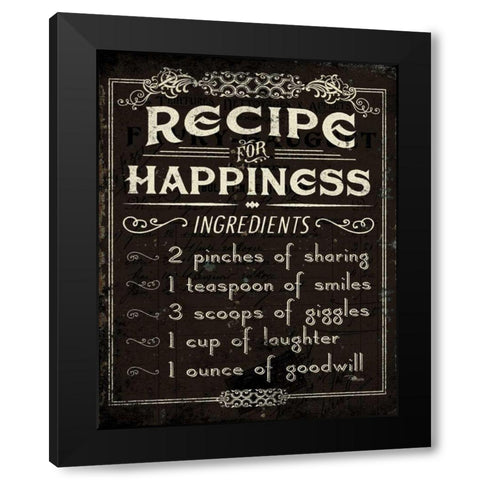Life Recipes IV Black Modern Wood Framed Art Print with Double Matting by Pela Studio