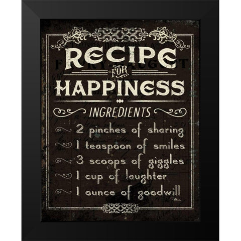 Life Recipes IV Black Modern Wood Framed Art Print by Pela Studio