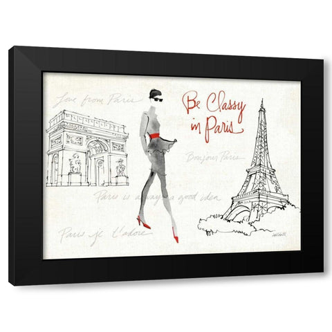 Red Flair VII Black Modern Wood Framed Art Print with Double Matting by Tavoletti, Anne