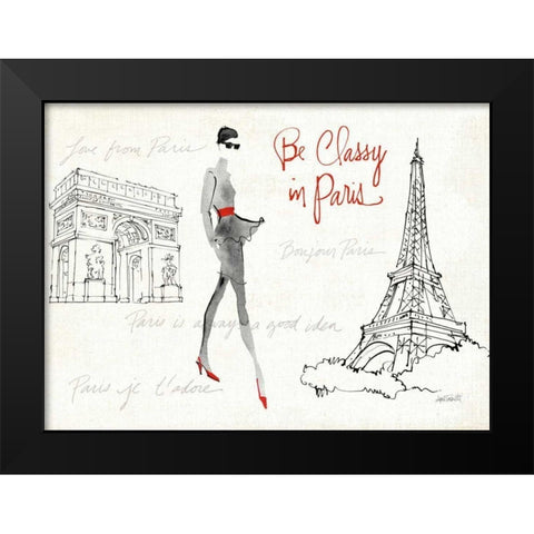 Red Flair VII Black Modern Wood Framed Art Print by Tavoletti, Anne