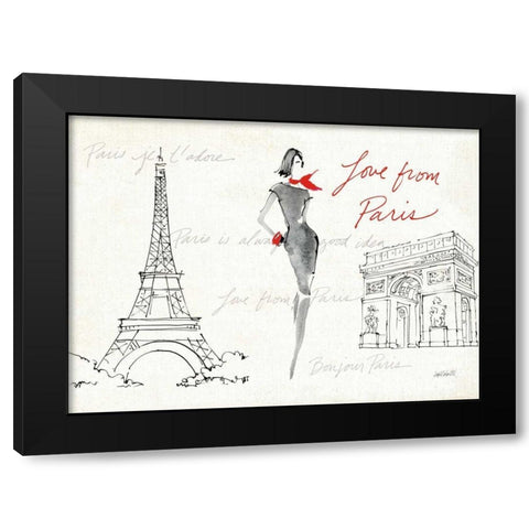 Red Flair VIII Black Modern Wood Framed Art Print with Double Matting by Tavoletti, Anne