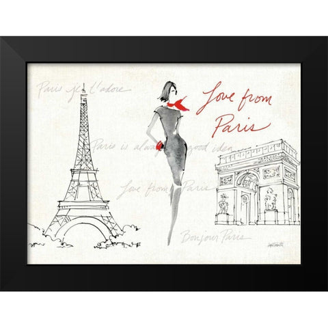 Red Flair VIII Black Modern Wood Framed Art Print by Tavoletti, Anne