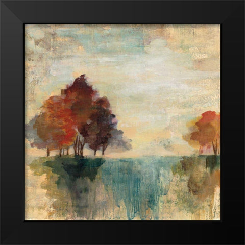 Landscape Monotype II Black Modern Wood Framed Art Print by Vassileva, Silvia