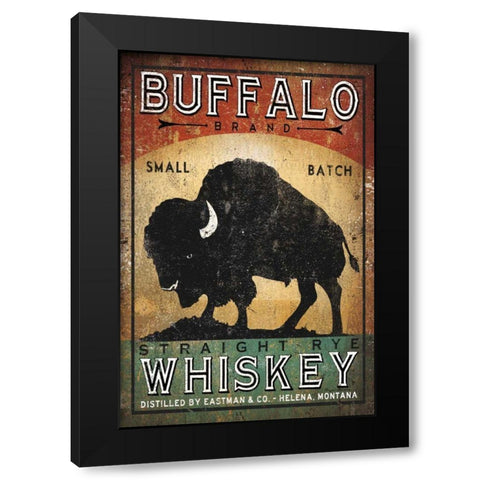Buffalo Whiskey Black Modern Wood Framed Art Print by Fowler, Ryan