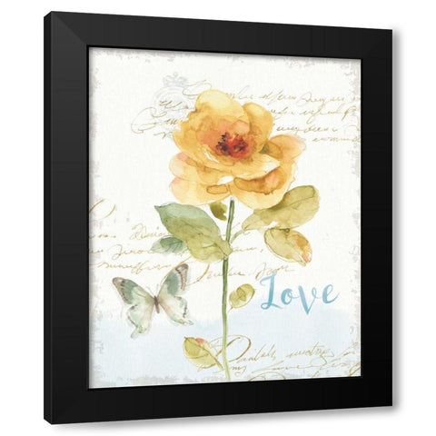 Rainbow Seeds Floral VIII Love Black Modern Wood Framed Art Print with Double Matting by Audit, Lisa