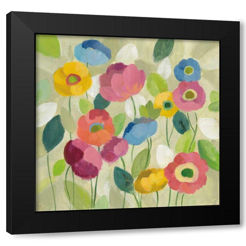 Fairy Tale Flowers I Black Modern Wood Framed Art Print with Double Matting by Vassileva, Silvia