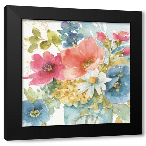 My Garden Bouquet II Black Modern Wood Framed Art Print with Double Matting by Audit, Lisa
