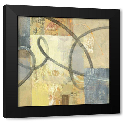 Ribbon Dance II Black Modern Wood Framed Art Print with Double Matting by Hristova, Albena