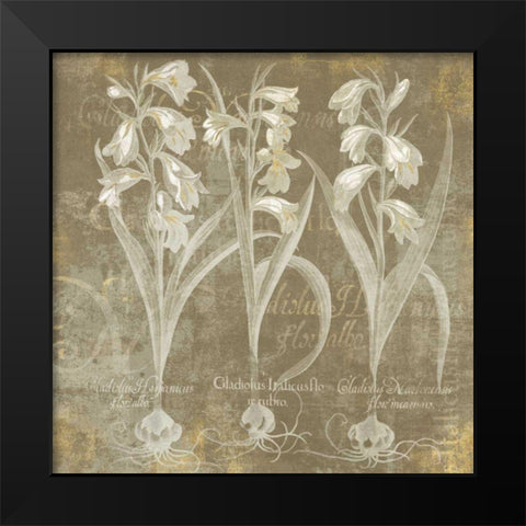 Flower Lines I Black Modern Wood Framed Art Print by Schlabach, Sue