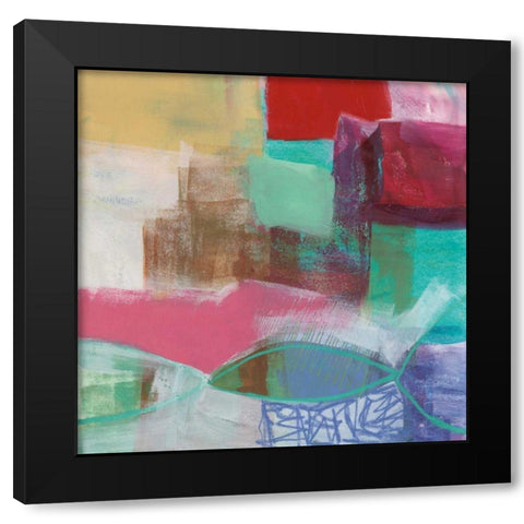 Fun Colors I Black Modern Wood Framed Art Print with Double Matting by Davies, Jane