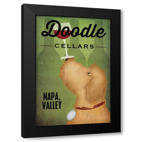 Doodle Wine II Black Modern Wood Framed Art Print with Double Matting by Fowler, Ryan