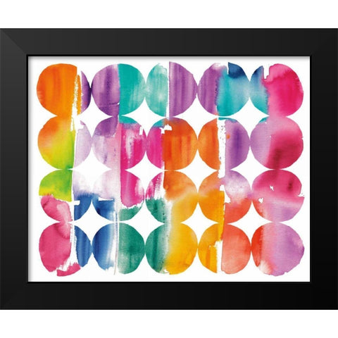 Spring Dots Black Modern Wood Framed Art Print by DeNeige, Elyse