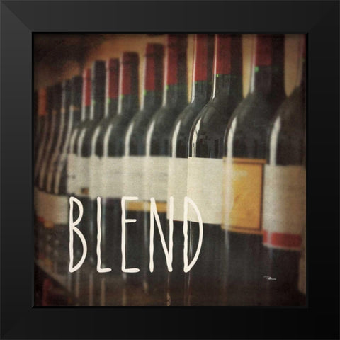Wine Collage VII Black Modern Wood Framed Art Print by Pela Studio
