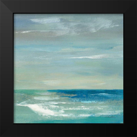 Early Morning Waves I Black Modern Wood Framed Art Print by Vassileva, Silvia