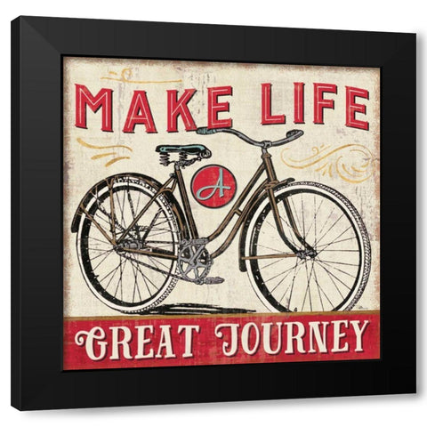A Great Journey IV-1 Black Modern Wood Framed Art Print with Double Matting by Pela Studio