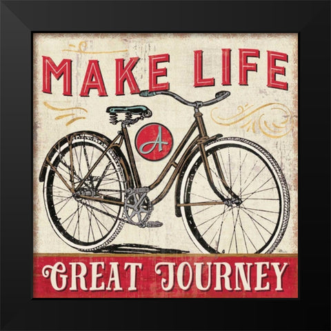 A Great Journey IV-1 Black Modern Wood Framed Art Print by Pela Studio