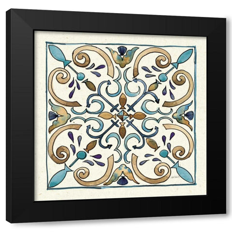 Coastal Breeze Tile I Black Modern Wood Framed Art Print by Tavoletti, Anne